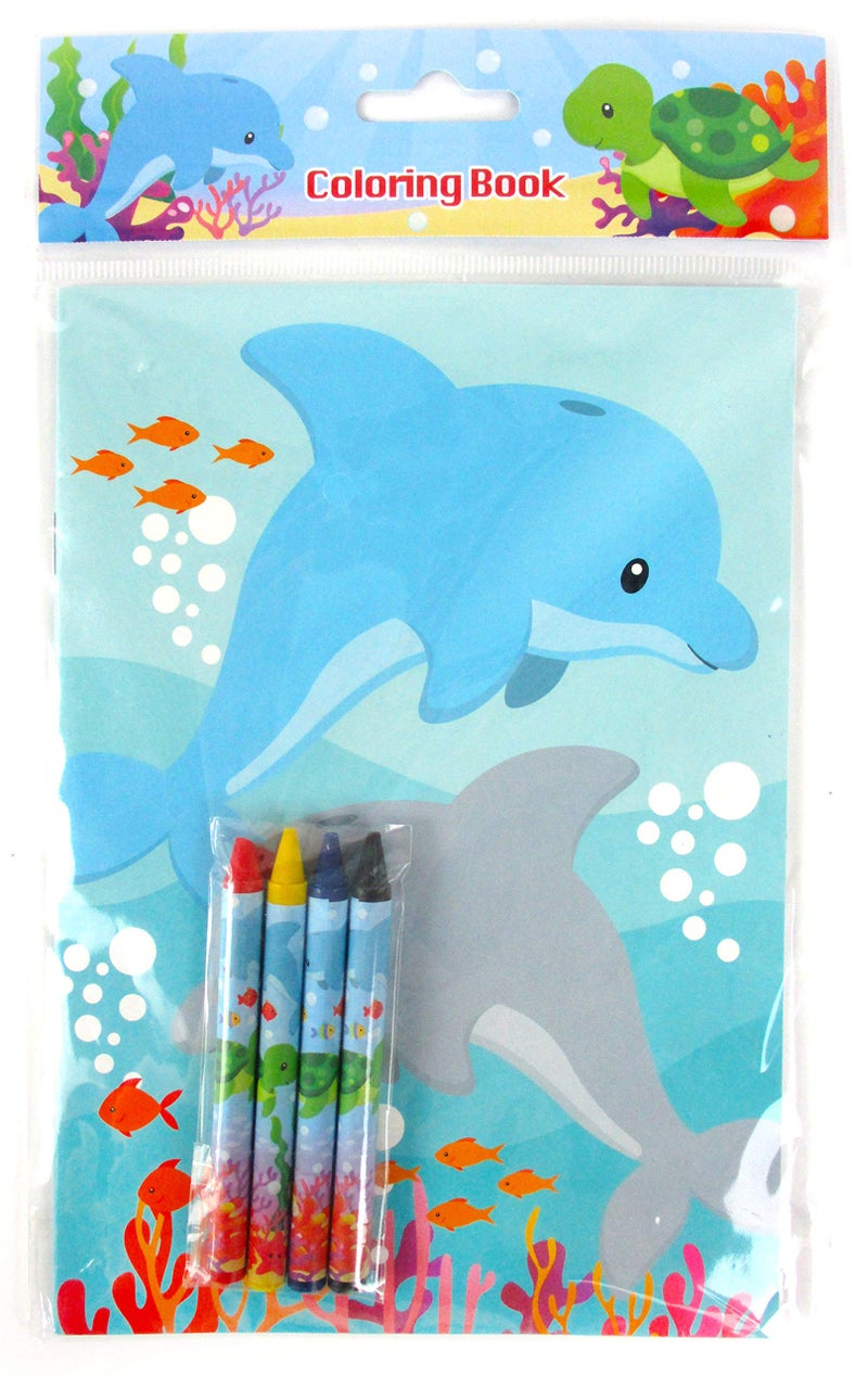 TINYMILLS Sea Turtles Animals Coloring Book Set with 12 Coloring Books and 48 Crayons Ocean Animals Birthday Party Supplies Favor Bag Filler Carnival Prizes Rewards - Image 4